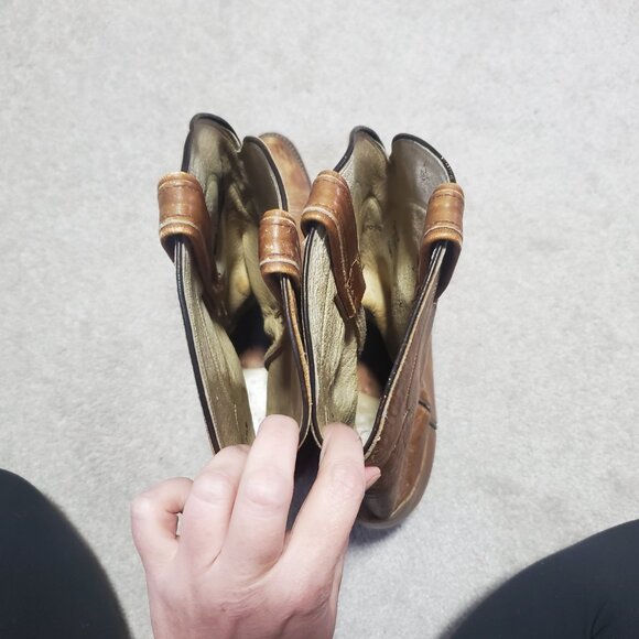 TONY LAMA Vintage Leather Cowboy Boots Rustic Cowgirl Western Women's 9.5D Wide - Picture 8 of 13